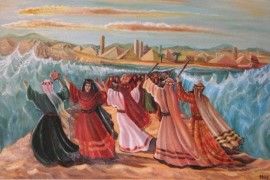מרים הנביאה והנשים מתופפות ושרות